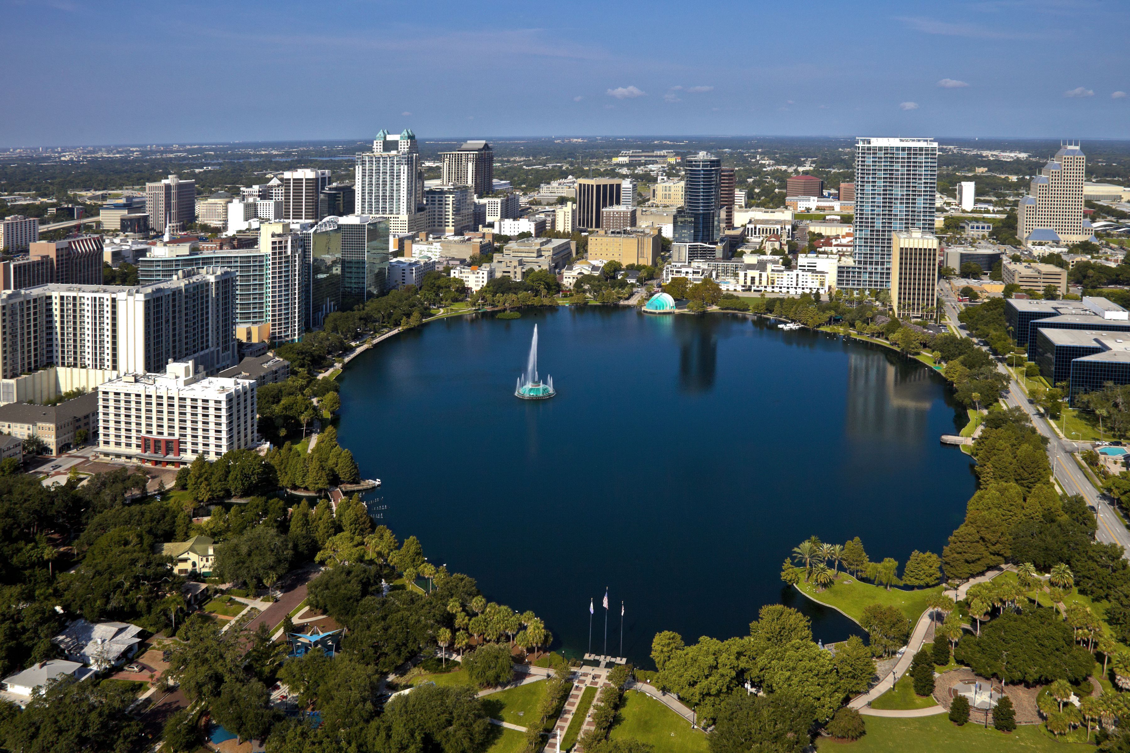 Lake Eola, Downtown Orlando, viewed from the air